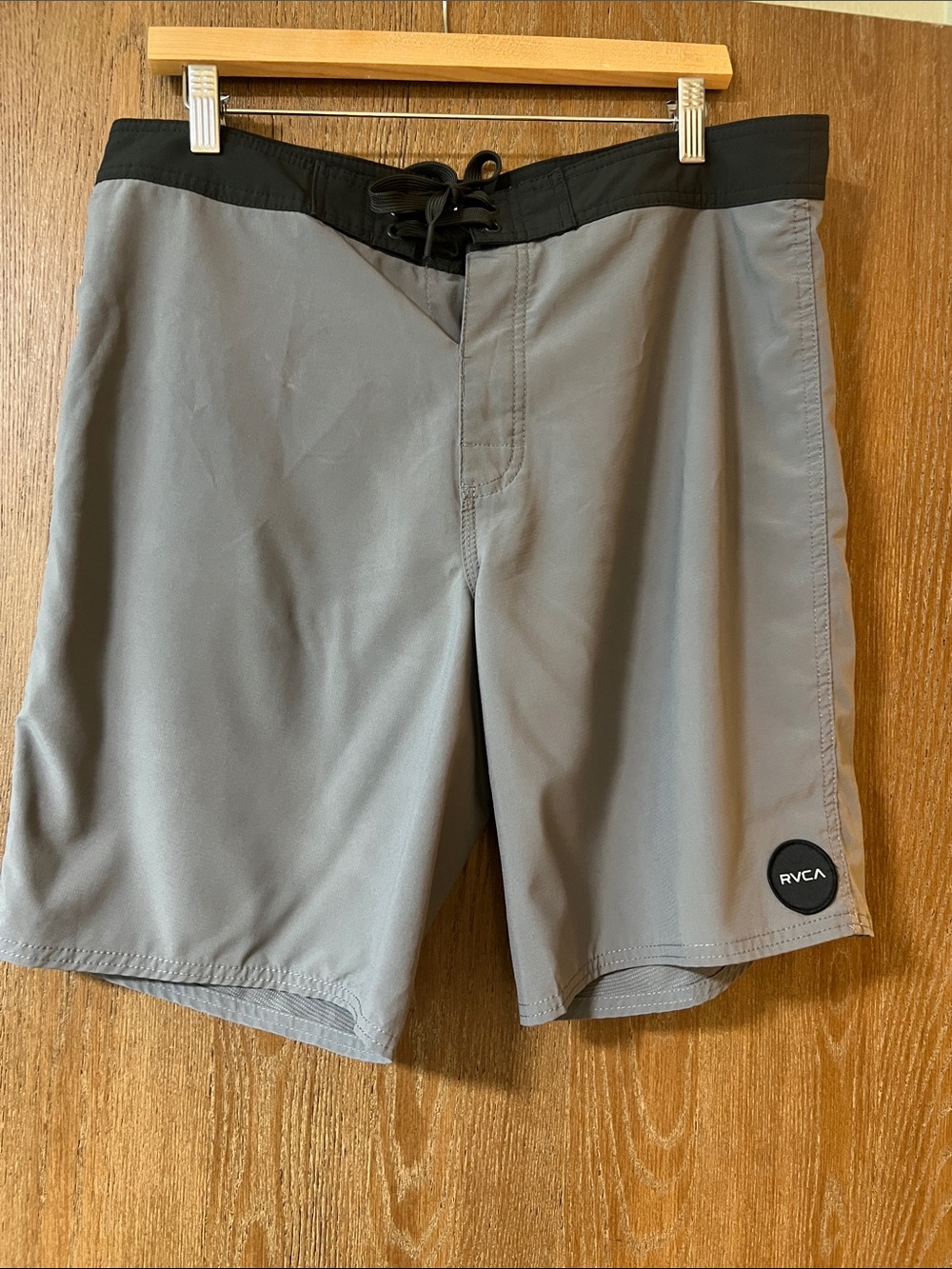 RVCA Gray Swim Board Shorts with Black Waistband